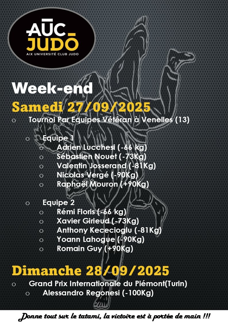 Résultats du week-end du 27 et 28 septembre